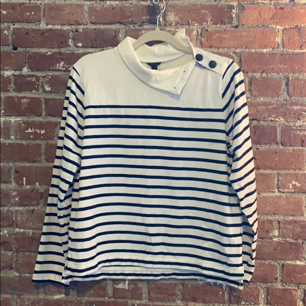 J Crew Striped Nautical Pullover Med